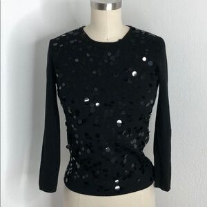 AKRIS Punto black sequin sweater top 6